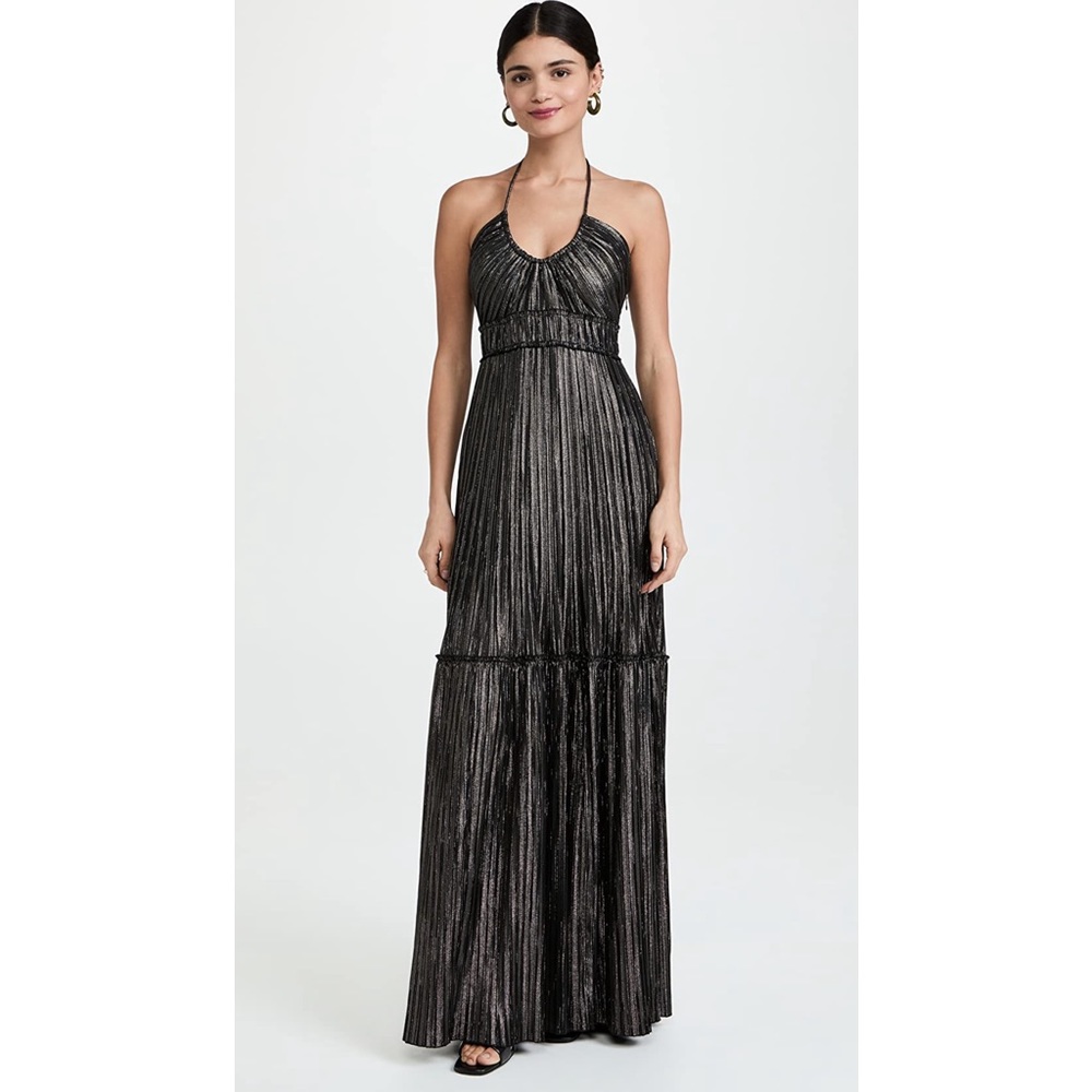 A.L.C. Cecilia Shirred Metallic Maxi Dress